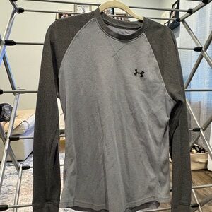 Under Armour Men's Two-Tone Gray Long sleeve waffle Tee